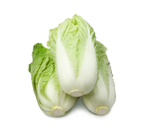 Fresh Tasty Chinese Cabbages White Background — Zdjęcie stockowe