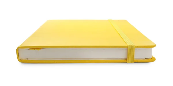 Closed Yellow Office Notebook Isolated White — Foto Stock