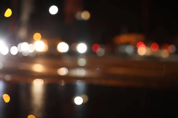 Blurred View Cityscape Bokeh Effect Night Life — Stockfoto
