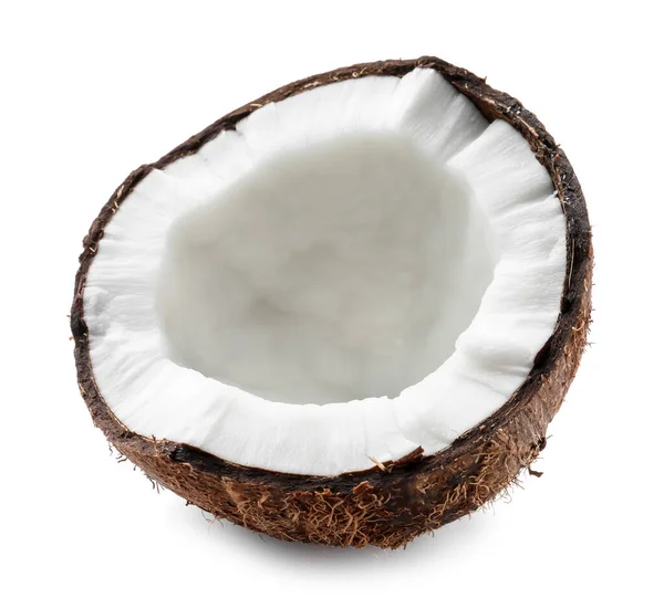 Half Ripe Coconut Isolated White — Fotografia de Stock