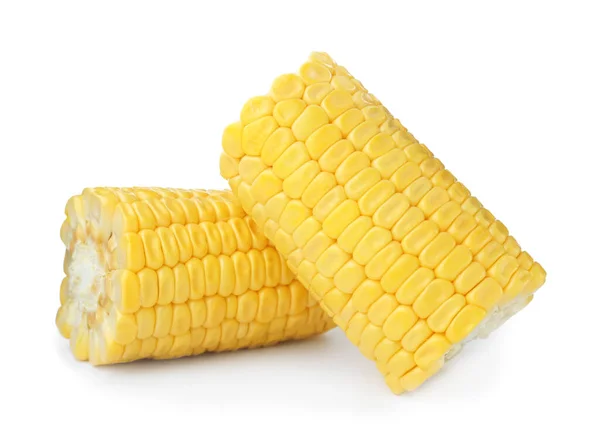 Шматочки Свіжого Кукурудзяного Кабачка Білому Тлі — стокове фото