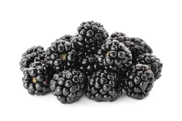 Many Tasty Ripe Blackberries White Background — Stockfoto