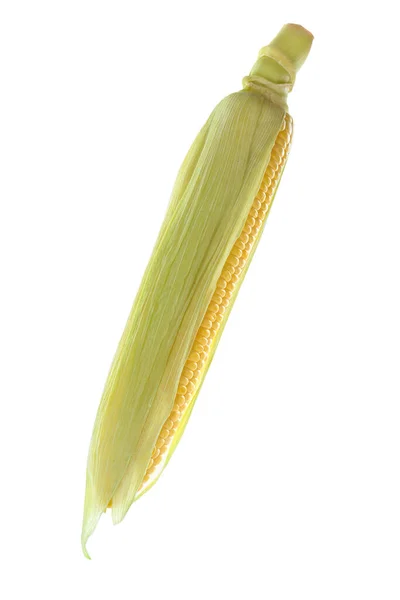 Tasty Fresh Corn Cob Isolated White —  Fotos de Stock