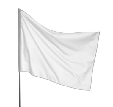 Blank flag isolated on white. Mockup for design