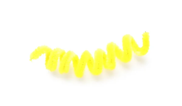 Yellow Fluffy Wire Isolated White Top View — ストック写真