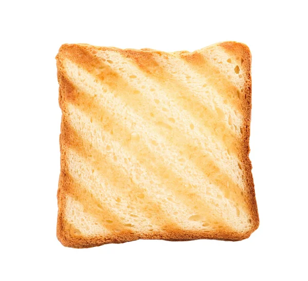 Φέτα Νόστιμο Φρυγανισμένο Ψωμί Που Απομονώνονται Λευκό — Φωτογραφία Αρχείου