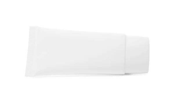 Tubo Blanco Producto Cosmético Aislado Blanco — Foto de Stock