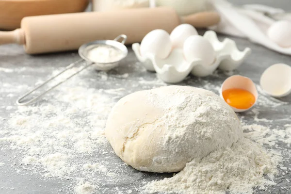 Wheat Dough Products Grey Table Cooking Pastries — Stockfoto