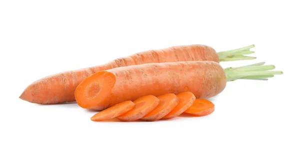 Смачна Стигла Органічна Морква Білому Тлі — стокове фото