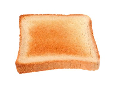 Slice of delicious toasted bread isolated on white