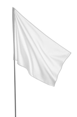 Blank flag isolated on white. Mockup for design