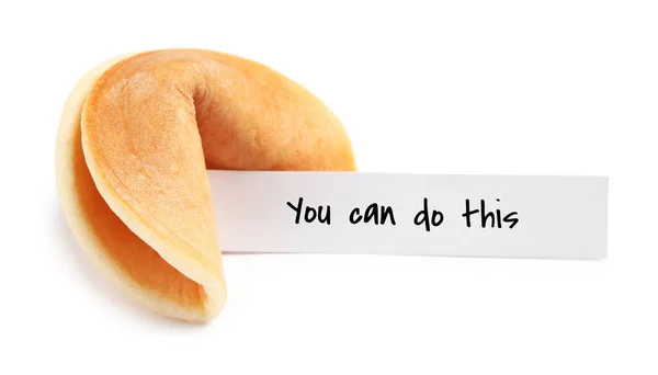 Tasty Fortune Cookie Prediction You Can White Background — стоковое фото