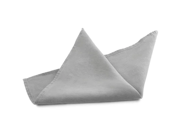 One Grey Kitchen Napkin Isolated White — Stock Photo, Image