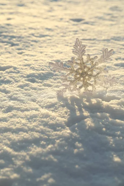 Bellissimo Fiocco Neve Decorativo Neve Bianca All Aperto — Foto Stock