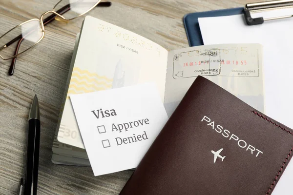 Moldavia Ceadir Lunga Junio 2022 Pasaportes Con Sellos Visa Mesa — Foto de Stock