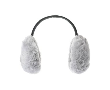 Stylish warm soft earmuffs isolated on white clipart