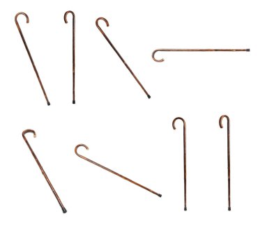 Beyaz arkaplanda zarif tahta bastonlarla kurulmuş.