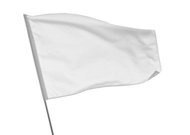 Blank flag isolated on white. Mockup for design