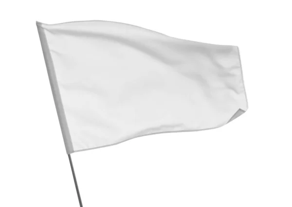 Blank Flag Isolated White Mockup Design — Φωτογραφία Αρχείου