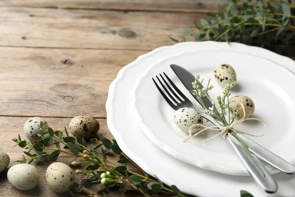 메추라기알 부활절 식탁을 클로즈업을 — 스톡 사진
