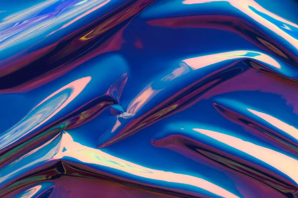 Crumpled Turquoise Foil Background Closeup View — Stock Fotó