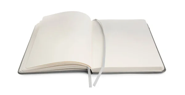Open Blanco Kantoor Notebook Geïsoleerd Wit — Stockfoto