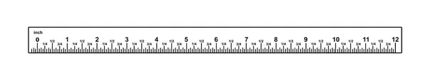 在白色背景上测量尺子的长度标记 说明1 — 图库照片