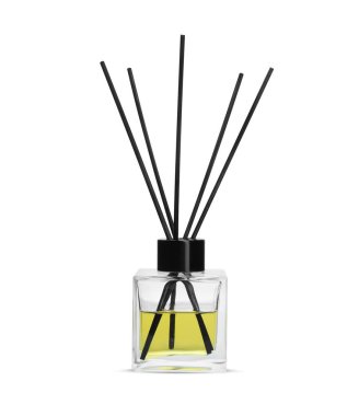 Aromatik hava sazlığı spreyi beyazda izole edilmiş.