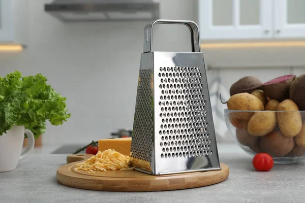 Grater Cheese Vegetables Table Kitchen — Stock Photo, Image
