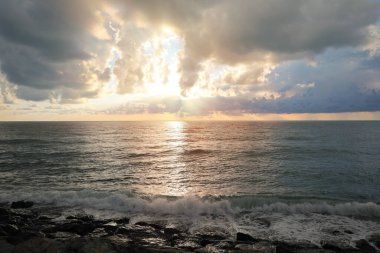 Picturesque view of sky with beautiful clouds over sea