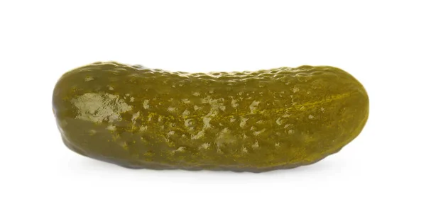 Lekkere Knapperige Gepekelde Komkommer Geïsoleerd Wit — Stockfoto