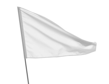 Blank flag isolated on white. Mockup for design