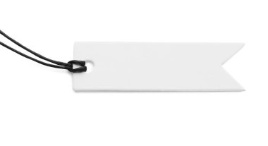 Tag with space for text isolated on white, top view