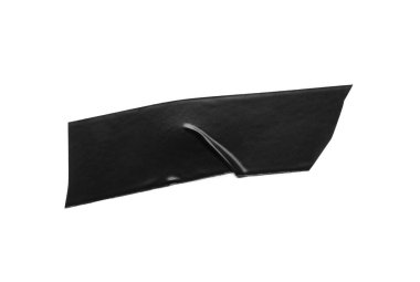 Piece of black insulating tape isolated on white, top view