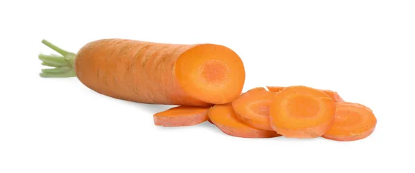 Tasty Ripe Organic Carrot White Background — Stockfoto