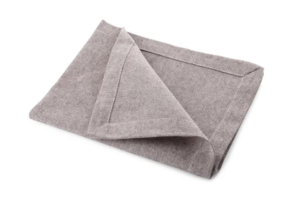 Grey Cloth Kitchen Napkin Isolated White — Stock Photo, Image