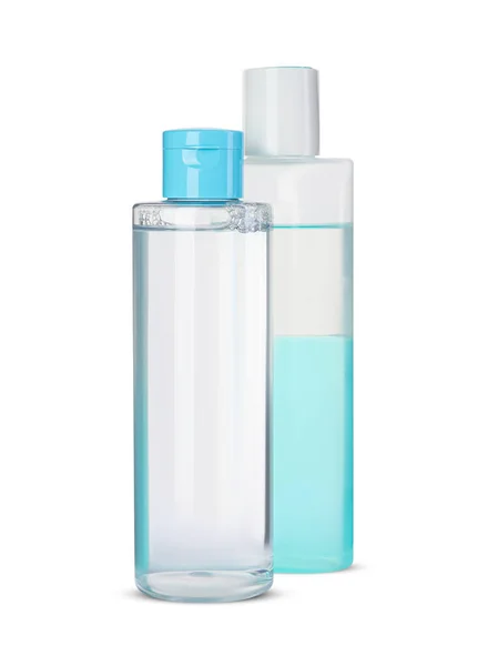 Bottles Micellar Cleansing Water White Background — 스톡 사진
