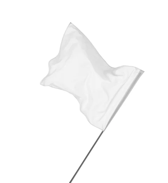 Blank Flag Isolated White Mockup Design — Φωτογραφία Αρχείου