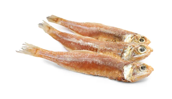 Delicious Dried Salted Anchovies White Background — Stock Photo, Image