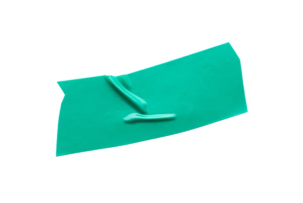 Piece Turquoise Insulating Tape Isolated White Top View — ストック写真