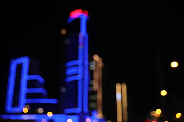 Blurred View Cityscape Bokeh Effect Night Life —  Fotos de Stock