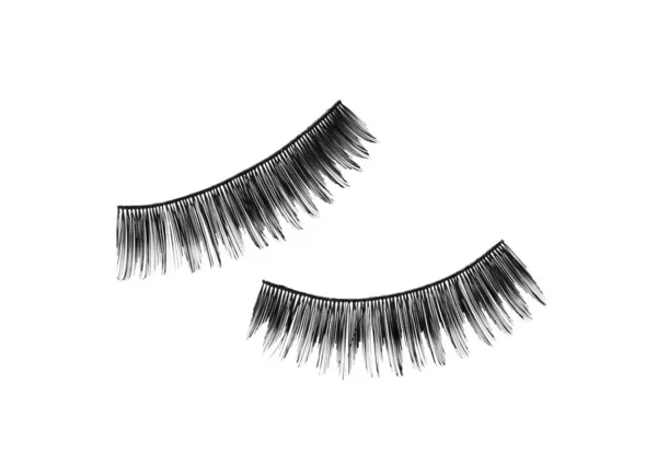 Fake Eyelashes White Background Top View Makeup Product — Stockfoto