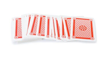 Deck of playing cards isolated on white. Poker game