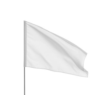 Blank flag isolated on white. Mockup for design