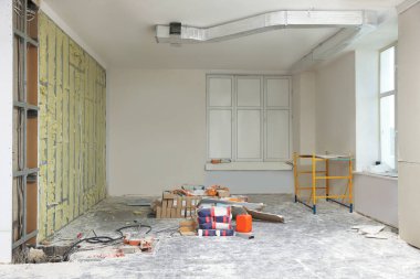 Room in apartment during repair. Home renovation