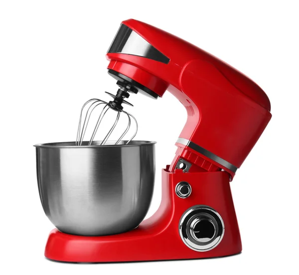 Modern Red Stand Mixer Isolated White — Fotografie, imagine de stoc