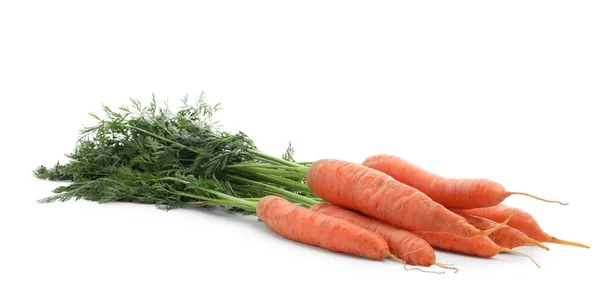 Many Tasty Ripe Carrots White Background — Stok Foto