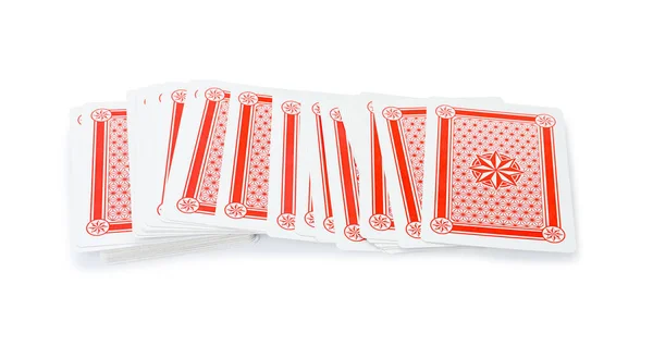 Deck Playing Cards Isolated White Poker Game —  Fotos de Stock