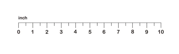 在白色背景上测量尺子的长度标记 说明1 — 图库照片