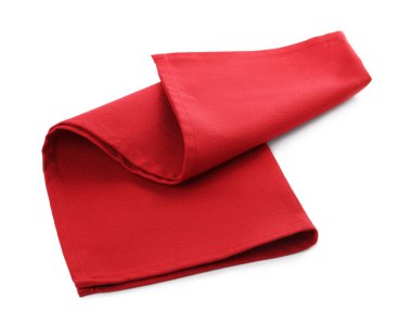 Beyaz arka plan üzerinde tablo ayarı için kumaş peçete